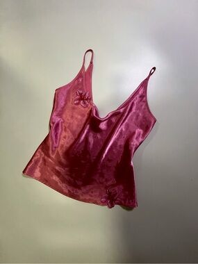 y2k pink floral embellished slip top